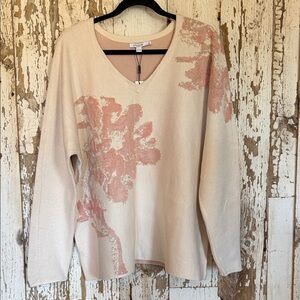 Chico's Cream and Pink Sweater